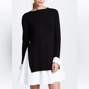 English factory black and white mini dress